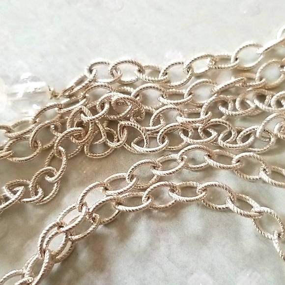 Vintage .925 Sterling Silver Faceted Crystal Long Beaded Necklace - Picture 14 of 16